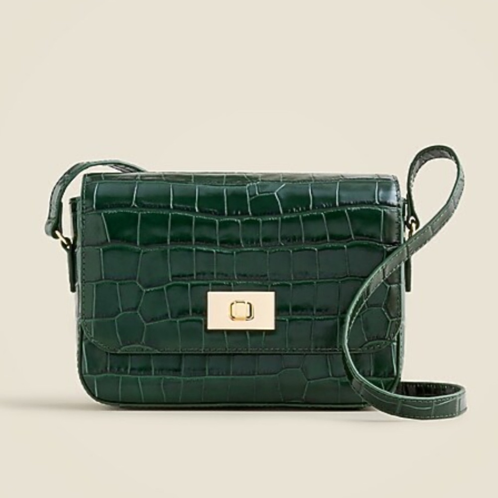 J. Crew Edie crossbody bag in Italian croc-embossed leather